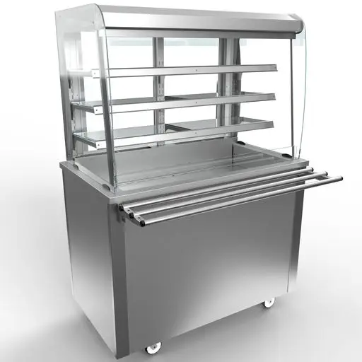 Moffat Versicarte Pro VC3RDTR Refrigerated Display, Open Front Size 3 with 3 Shelves & Chilled Well with Tray Rail Package