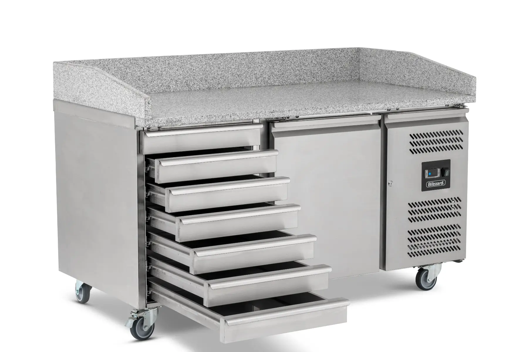 BLIZZARD Single Hinged Door Pizza Prep Counter With Neutral Drawers - Image 4