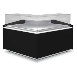 Diamond VIE/C9-RB-B5 Black Open Corner Refrigerated Serveover Counter, 1430mm
