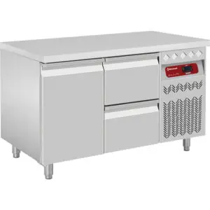 Diamond DT131/P9_1XCA1/2-P9 1 Door Refrigerated Preparation Counter with 2 Drawers, 260 Litres