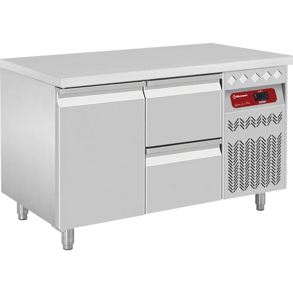 Diamond DT131/P9_1XCA1/2-P9 1 Door Refrigerated Preparation Counter with 2 Drawers, 260 Litres