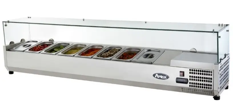Atosa VRX1200/380 Countertop Topping Unit with 6 x 1/3 GN Pans/Lids, 1205mm