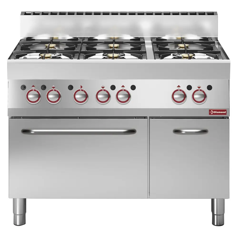 Diamond G65/6BFA11-N 6 Stove Freestanding Gas Range Cooker on Neutral Closed Cupboard