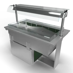 Moffat D3RW Drop-In Refrigerated Well Model with Curved Glass Open Front Gantry