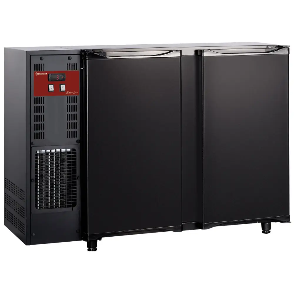 Diamond TAVT/2-R2 Hinged Solid Double Door Black Bottle Cooler, 375 Litres