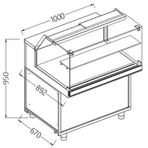 Diamond NB10X Neutral Snack Display Counters_Low Glass