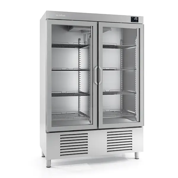 INFRICO Upright Double Hinged Glass Door Freezer