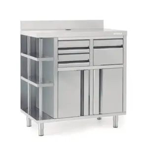 INFRICO 1000mm Wide Back Bar Coffee Storage Unit With Left Shelves