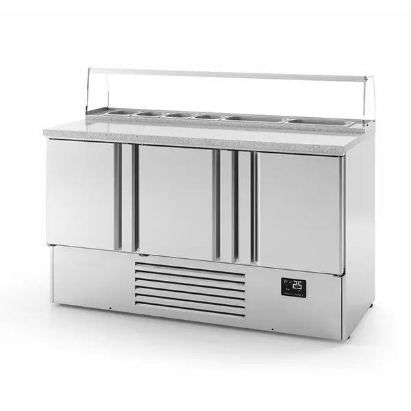 INFRICO Compact Triple Door Refrigerated Pizza Prep Counter