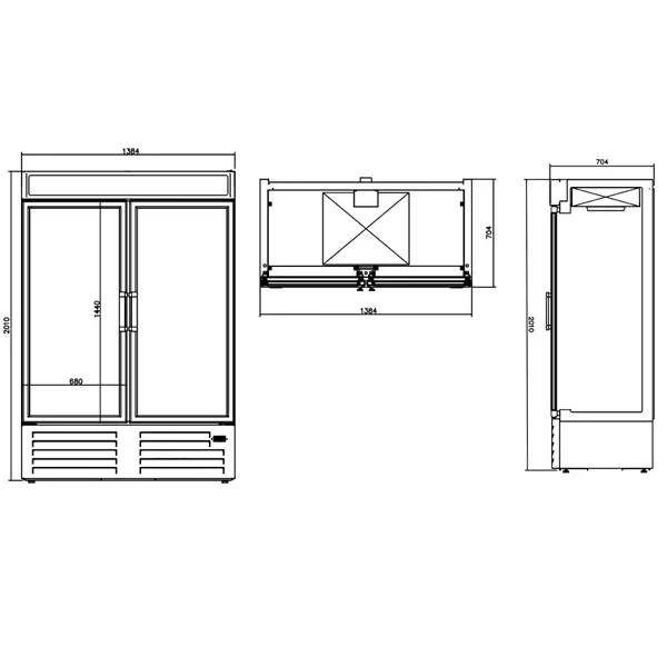 INFRICO Double Glass Door Freezer Merchandiser 1000L - Image 2