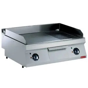 Diamond E17/PM8T-N Electric cooking plate, 2/3 smooth, 1/3 grooved -TOP-
