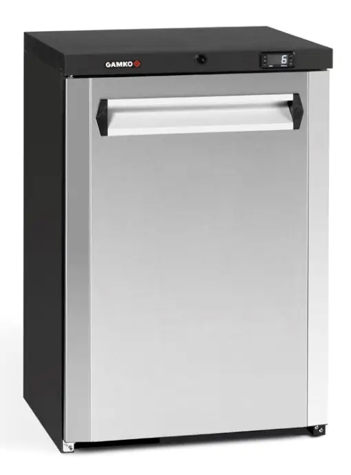 Gamko MG3/150LCS Maxiglass Left Hand Hinged Stainless Steel Front Single Door Undercounter Bottle Cooler, 150 Litres