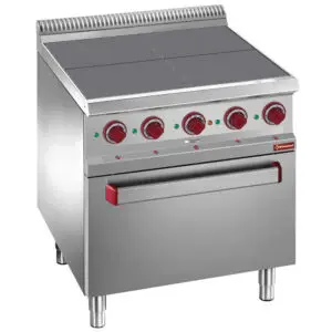 Diamond E7/4SPFV7 Electric stoves 4 plates aligned with the top, on convection oven GN 1/1