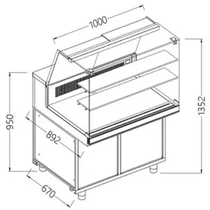 Diamond SA10X Patisserie Display Counter, 1000mm