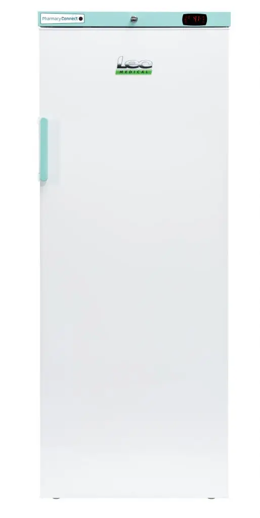 LEC Medical PCSR310CT Solid Single Door Pharmacy Connect Upright Refrigerator, 310 Litres