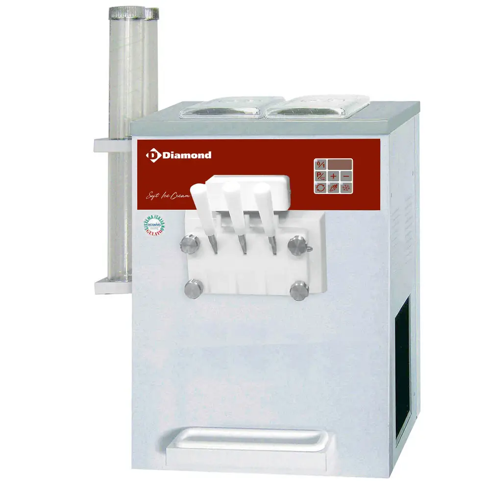 Diamond DST/2-15AG Soft ice-cream machine, 2 flavors + mixed ice cream, 13,5 Kg/h, air conden.