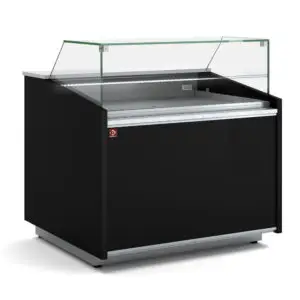 Diamond VIE/15-BV-B5 Black Refrigerated Serveover Counter with Understorage, 1505mm