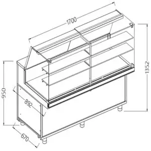 Diamond NA17X Neutral Snack Display Counters_High Glass