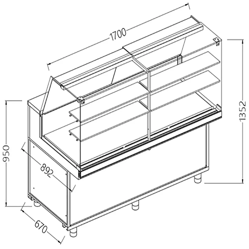 Diamond NA17X Neutral Snack Display Counters_High Glass