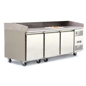 Atosa EPF3485GR 3 Door Pizza Preparation Counter Fridge, 357 Litres
