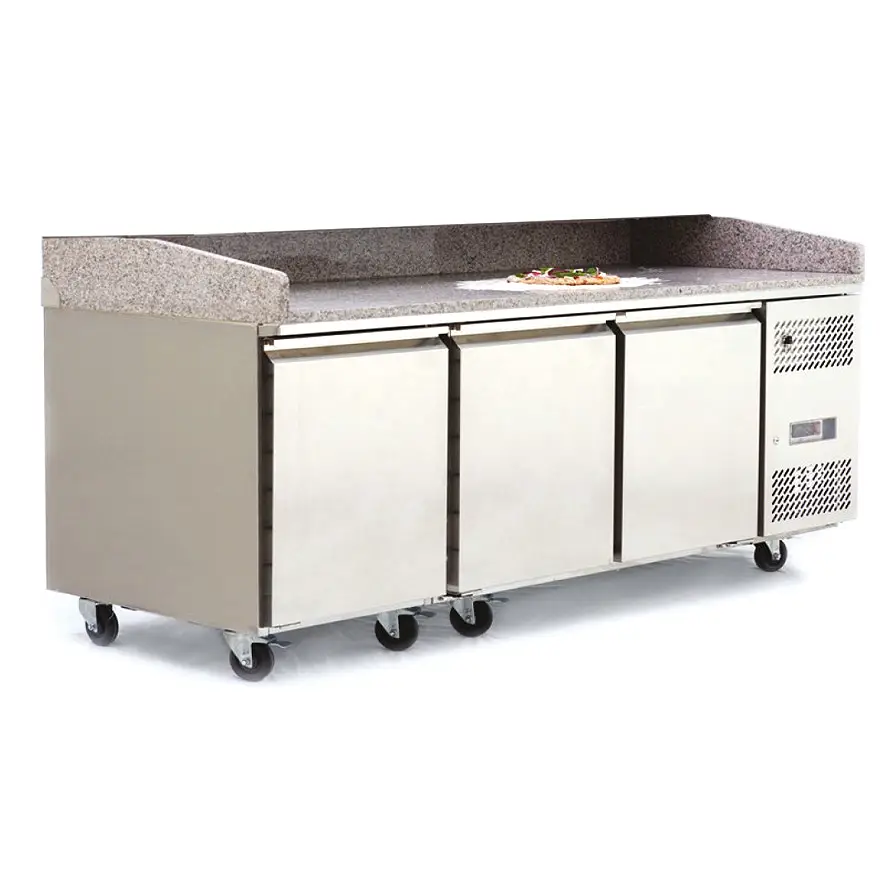 Atosa EPF3485GR 3 Door Pizza Preparation Counter Fridge, 357 Litres