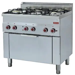 Diamond G60/5BFEV9 Floor Standing 5 Burner Gas Stove with GN 1/1 Oven, 3kW