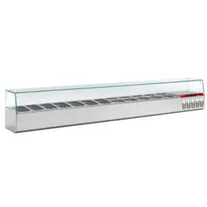 Diamond SX249G/PP9 Stainless Steel Topping Unit with Right Glass, 12 x 1/4 GN