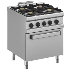 Diverso WR-M4BF-M1 Gas range 4 burners, electric convection oven GN 1/1