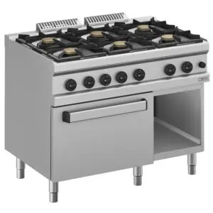 Diverso WR-G6BF-F2 Gas range 6 burners, on gas oven GN 2/1 and cupboard