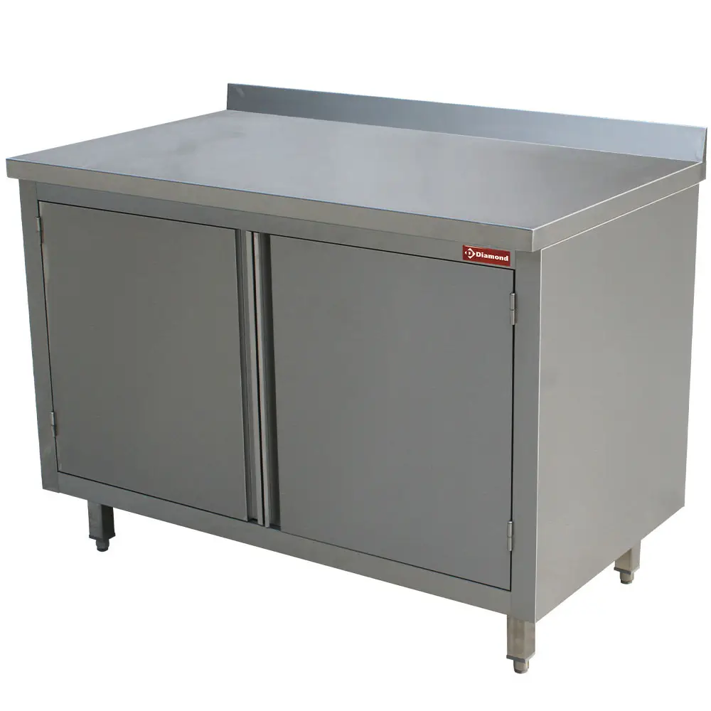 Diamond TA87A/B Table On Neutral Cupboard, Hinged Doors