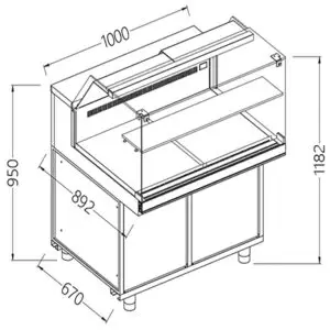 Diamond VB10X Patisserie Display Counter, 1000mm