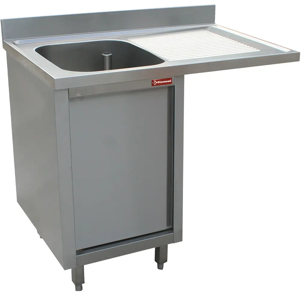 Diamond L1411VD-AS Sink 1 Tank, Right Draining Board, On Cupboard 1 Swinging Door And Space For Dishwasher