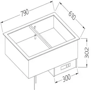 Diamond DI/BX08-P Electric Bain Marie, 2 x 1/1 GN