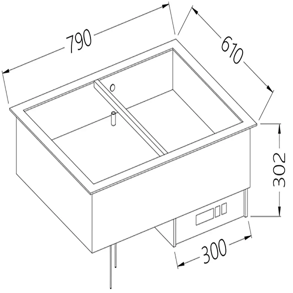 Diamond DI/BX08-P Electric Bain Marie, 2 x 1/1 GN