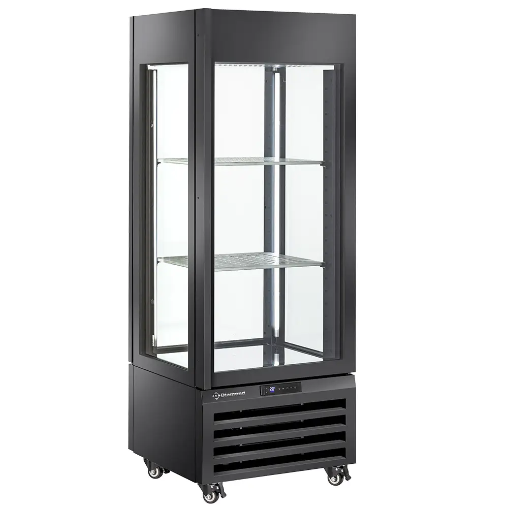 Diamond MAX-507-VB Glass Showcase w/ 1 Base & 2 Shelves, 440 Litres