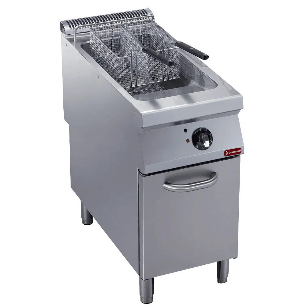 Diamond E22/F23A4-S Double Basket Freestanding Electric Fryer on Neutral Closed Cupboard, 18kW