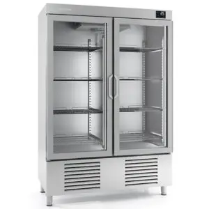 INFRICO Upright Double Hinged Glass Door Refrigerator