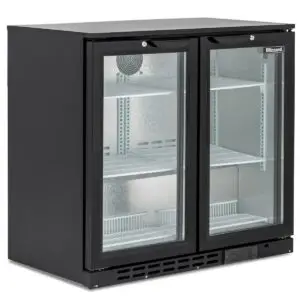 BLIZZARD Low Height Double Hinged Glass Door Bottle Cooler
