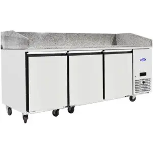 Atosa EPF3485GR + VRX2000/330 3 Door Pizza Preparation Counter Fridge with VRX Unit & GN Pans, 375 Litres