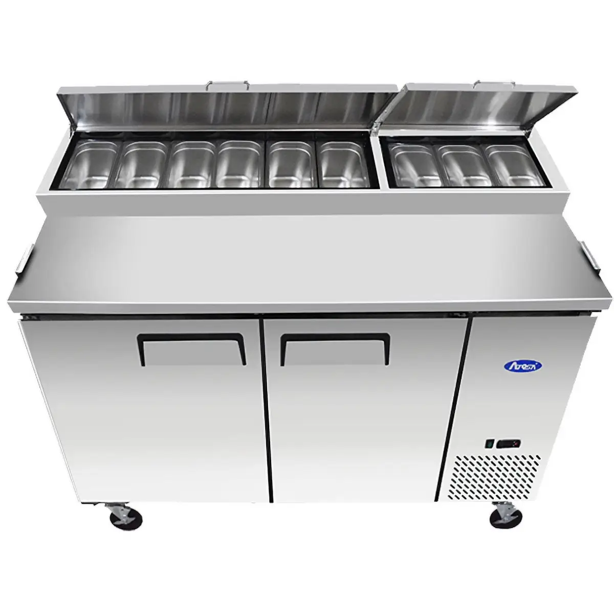 Atosa MPF8202GR 2 Door Refrigerated Preparation Table, 523 Litres