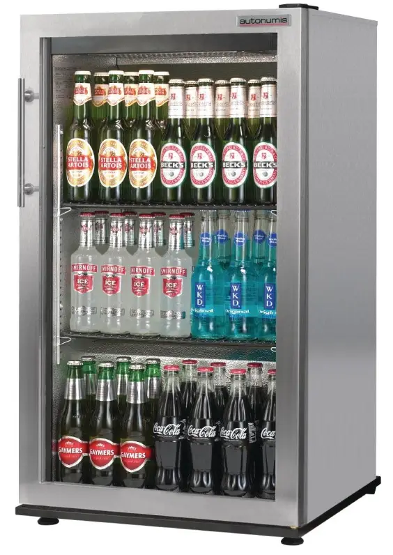 Autonumis RNC00012 Popular A209193 Single Door Stainless Steel Bottle Cooler, 87 x 330ml Bottles / 144 x 330ml Cans