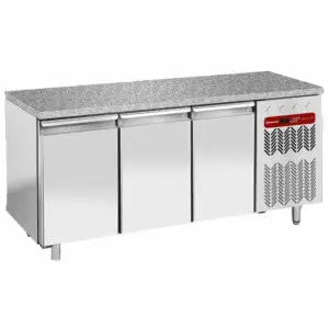 Diamond TP3B/HG-R2 3 Door Stainless Steel Granite Top Freezer Counter, 550 Litres