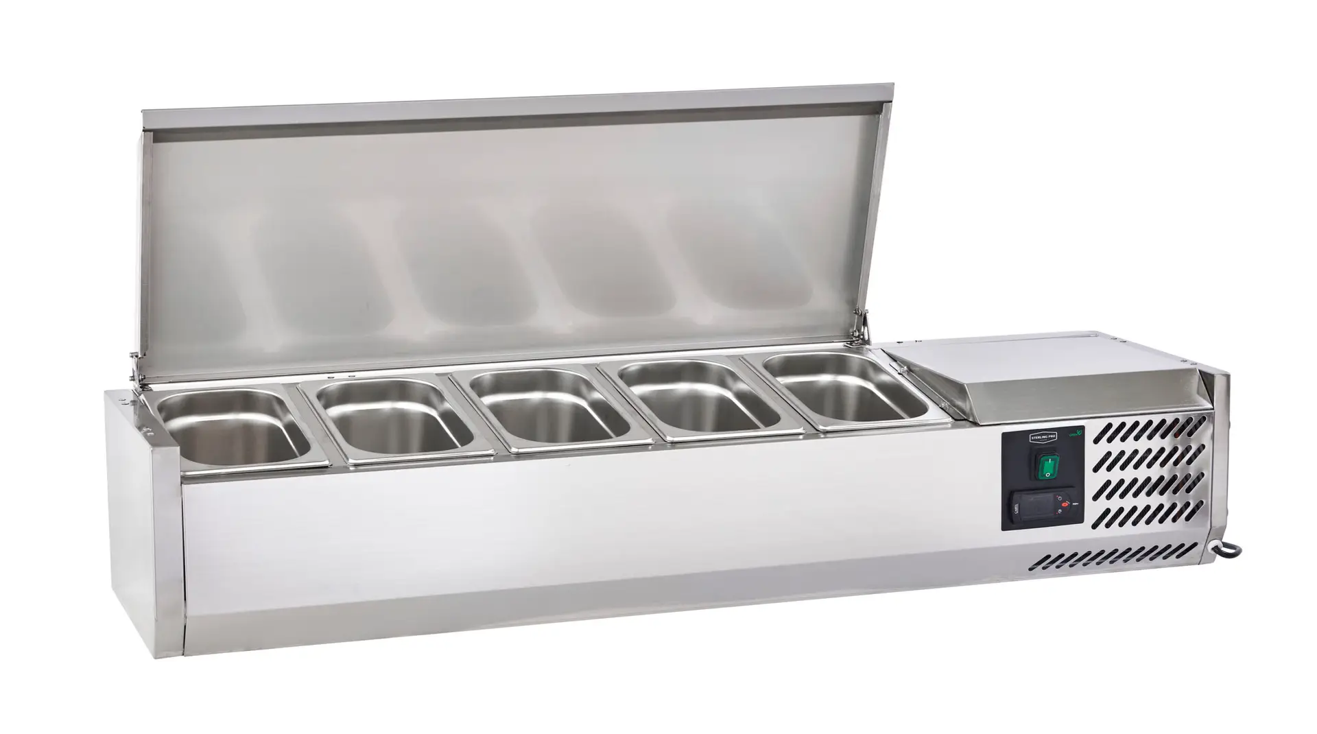 Sterling Pro Cobus SPT1200-330-SS Topping Well with Stainless Steel Lid, 5 x GN1/4 - Image 2