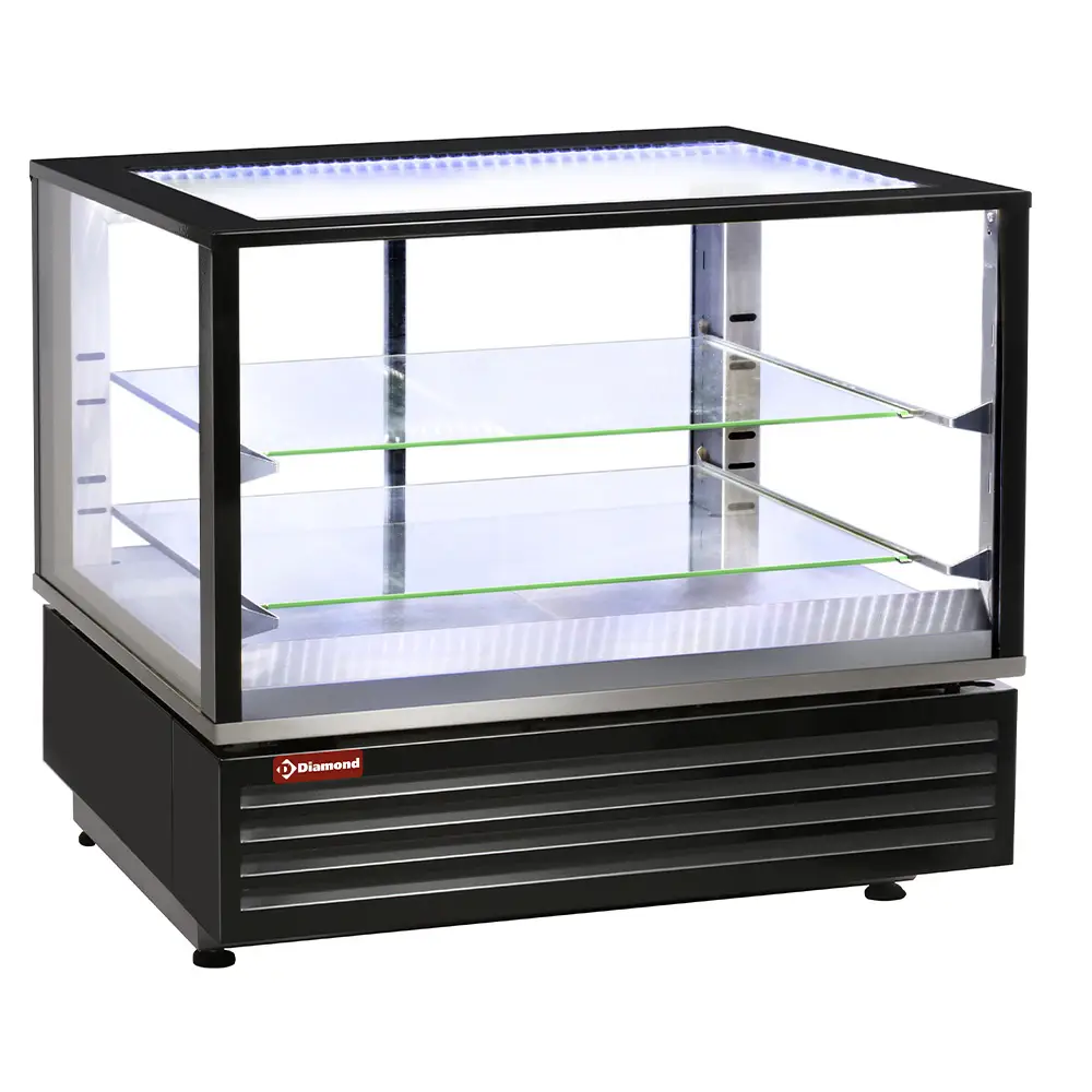 Diamond VHDP-B1 2 Level Black Heated Display Case, 3kW