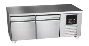 Sterling Pro Green SPI-B-135 2 Door Stainless Steel Low-Height Fridge Counter, 2 x 2/3 Drawers