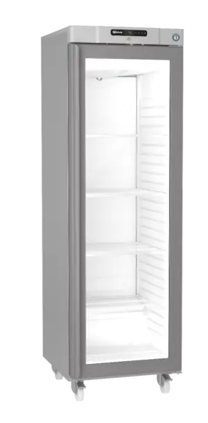 Hoshizaki Compact KG420R C DR G U Glass Single Door Stainless Steel Upright Display Refrigerator, 343 Litres