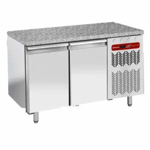 Diamond TP2B/HG-R2 2 Door Stainless Steel Granite Top Freezer Counter, 345 Litres