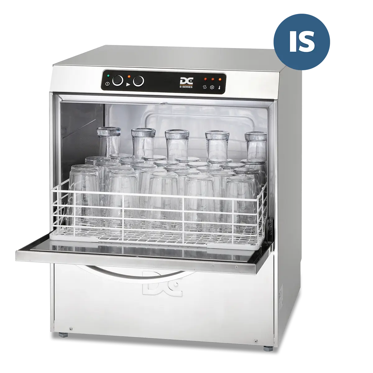 DC SG50IS Standard Range 500mm Basket Frontloading Commercial Glasswasher with Integral Water Softener, 30 Pint Capacity