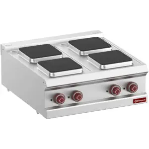 Diamond E7/4PQ7T-N 4 Rounded Hobs Countertop Electric Range Cooker, 10.4kW