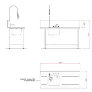 Hobart SD1650R/L Inlet Triple Rack Table & Sink